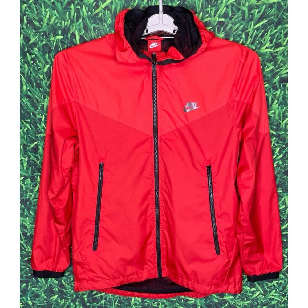 Nike Sportswear Men's Small Packable Windrunner Hooded Jacket Crimson Red
